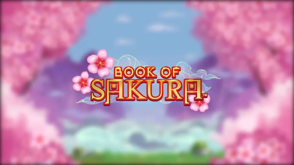 Cenário sereno de flores de cerejeira no slot Book of Sakura