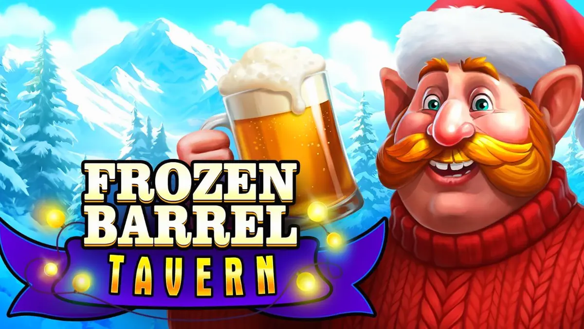 Cena festiva de taverna invernal no slot Frozen Barrel Tavern