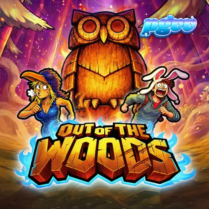 Interface do slot Out Of The Woods com tema de floresta sombria
